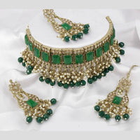 Pooja Bangles Gold Plated Crystal Stone & Beads Necklace Set