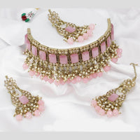 Pooja Bangles Gold Plated Crystal Stone & Beads Necklace Set
