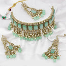 Pooja Bangles Gold Plated Crystal Stone & Beads Necklace Set