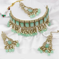Pooja Bangles Gold Plated Crystal Stone & Beads Necklace Set
