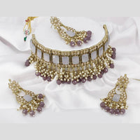 Pooja Bangles Gold Plated Crystal Stone & Beads Necklace Set