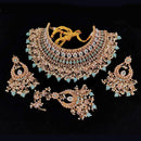 Pooja Bangles Gold Plated Ad Stone & Beads & Choker Necklace Set