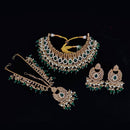 Pooja Bangles Gold Plated Ad Stone & Beads & Choker Necklace Set