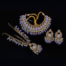 Pooja Bangles Gold Plated Ad Stone & Beads & Choker Necklace Set