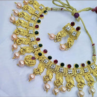 Pooja Bangles Gold Plated Austrian Stone Necklace Set