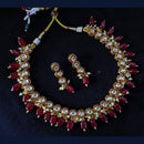 Pooja Bangles Gold Plated Kundan Stone & Beads Choker Necklace Set