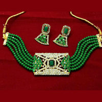 Pooja Bangles Gold Plated Austrian Stone And Beads Necklace Set