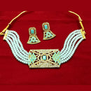 Pooja Bangles Gold Plated Austrian Stone And Beads Necklace Set