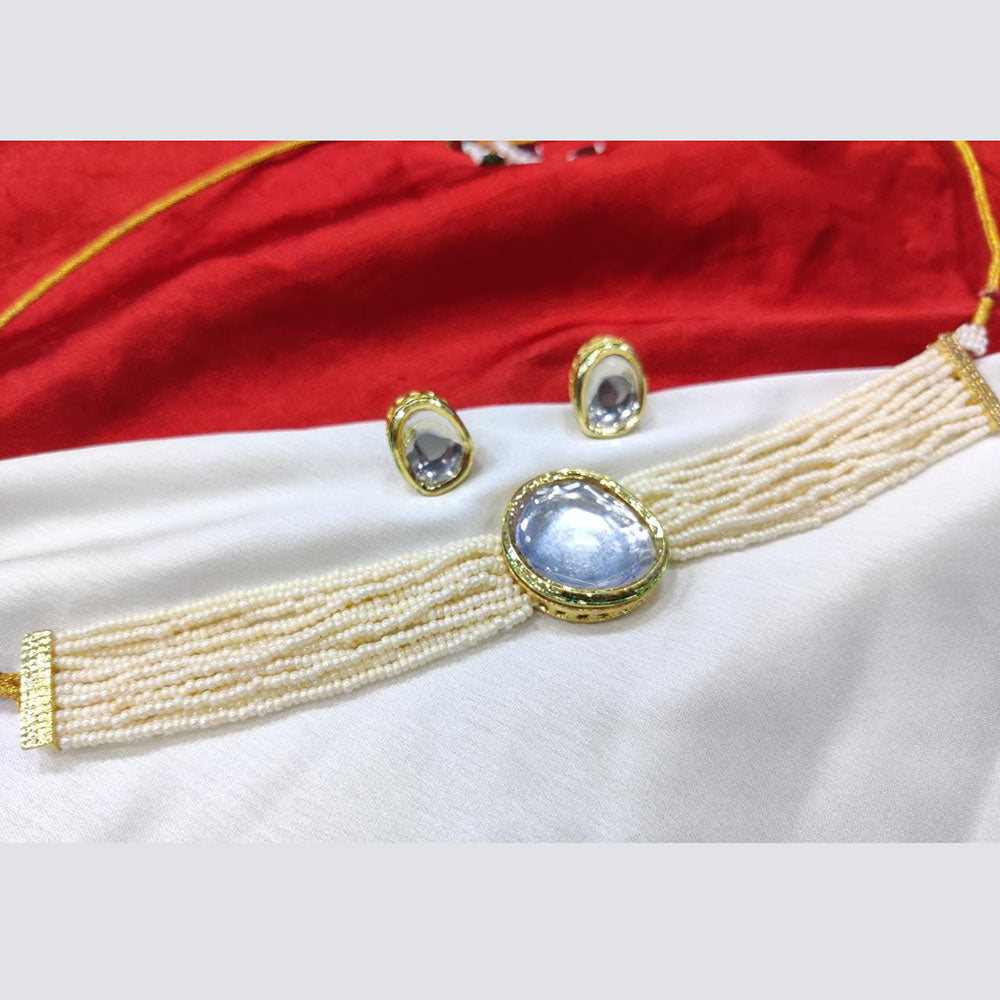 Pooja Bangles Gold Plated Kundan Stone Choker Necklace Set