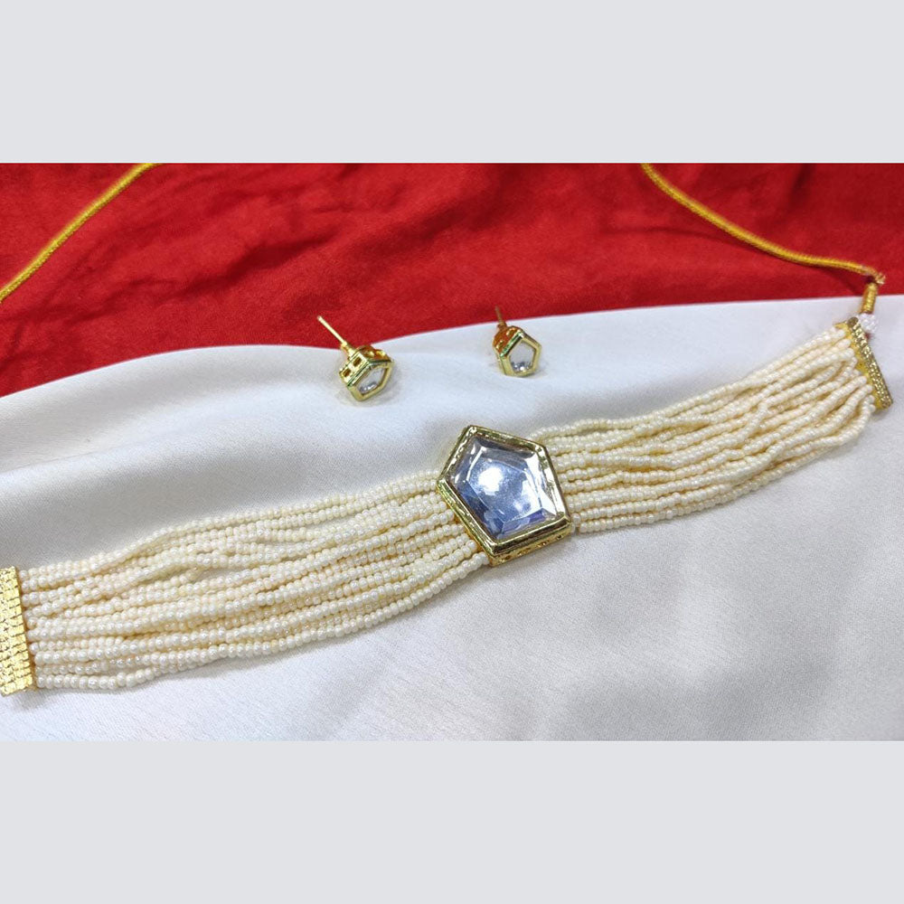Pooja Bangles Gold Plated Kundan Stone Choker Necklace Set