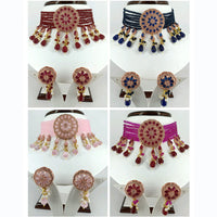 Pooja Bangles Gold Plated AD Stone & Beads Choker Necklace Set