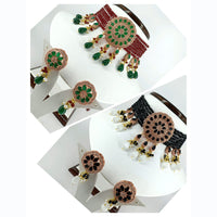 Pooja Bangles Gold Plated AD Stone & Beads Choker Necklace Set