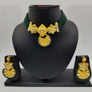 Pooja Bangles Gold Plated Kundan Stone & Beads Choker Necklace Set