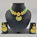 Pooja Bangles Gold Plated Kundan Stone & Beads Choker Necklace Set
