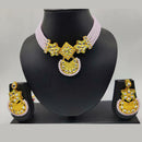 Pooja Bangles Gold Plated Kundan Stone & Beads Choker Necklace Set