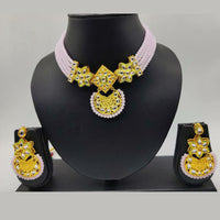 Pooja Bangles Gold Plated Kundan Stone & Beads Choker Necklace Set