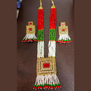 Pooja Bangles Gold Plated Kundan Stone & Beads Long Haram Necklace Set