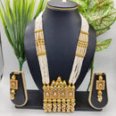 Pooja Bangles Gold Plated Kundan Stone & Beads Long Haram Necklace Set