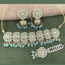 Pooja Bangles Gold Plated Pearl & Beads & Mirror Choker Necklace Set