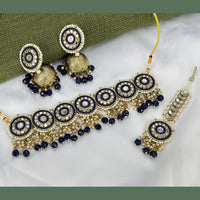 Pooja Bangles Gold Plated Pearl & Beads & Mirror Choker Necklace Set