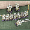 Pooja Bangles Gold Plated Pearl & Beads & Mirror Choker Necklace Set