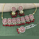 Pooja Bangles Gold Plated Pearl & Beads & Mirror Choker Necklace Set