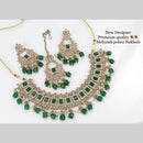 Pooja Bangles Gold Plated Ad Stone & Beads Choker Necklace Set