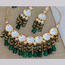 Pooja Bangles Gold Plated Kundan Stone & Beads Choker Necklace Set