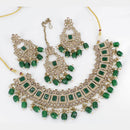 Pooja Bangles Gold Plated Ad Stone & Beads Choker Necklace Set
