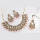 Pooja Bangles Gold Plated Ad Stone & Beads Choker Necklace Set