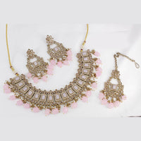 Pooja Bangles Gold Plated Ad Stone & Beads Choker Necklace Set