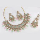 Pooja Bangles Gold Plated Ad Stone & Beads Choker Necklace Set