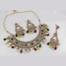 Pooja Bangles Gold Plated Ad Stone & Beads Choker Necklace Set