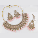 Pooja Bangles Gold Plated Ad Stone & Beads Choker Necklace Set