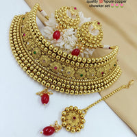 Pooja Bangles Gold Plated Austrian Stone Choker Necklace Set