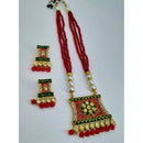 Pooja Bangles Gold Plated Meenakari & Beads Long Haram Necklace Set