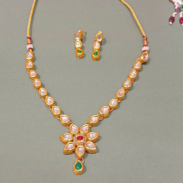 Pooja Bangles Gold Plated Kundan Stone Choker Necklace Set