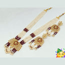 Pooja Bangles Gold Plated Kundan Stone & Beads Necklace Set