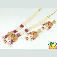 Pooja Bangles Gold Plated Kundan Stone & Beads Necklace Set