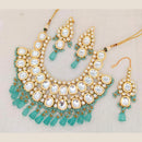 Pooja Bangles Gold Plated Kundan Stone & Beads Choker Necklace Set