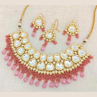 Pooja Bangles Gold Plated Kundan Stone & Beads Choker Necklace Set