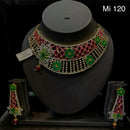 Pooja Bangles Gold Plated Ad  Stone Choker Necklace Set