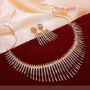 Pooja Bangles Gold Plated Ad  Stone Choker Necklace Set