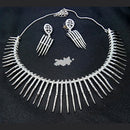 Pooja Bangles Gold Plated Ad  Stone Choker Necklace Set