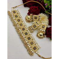 Pooja Bangles Gold Plated Kundan Stone Choker Necklace Set