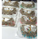 Pooja Bangles Gold Plated Mirror & Beads Choker Necklace Set