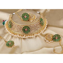 Pooja Bangles Gold Plated Ad Stone & Meenakari Choker Necklace Set