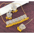Pooja Bangles Gold Plated Mirror & Beads Necklace Set