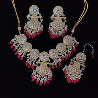 Pooja Bangles Gold Plated Kundan Stone & Beads Necklace Set