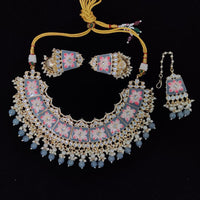 Pooja Bangles Gold Plated Kundan Stone & Meenakari Necklace Set